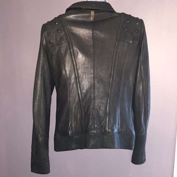 Mackage leather jacket Gunmetal studded shoulders - Picture 3 of 9